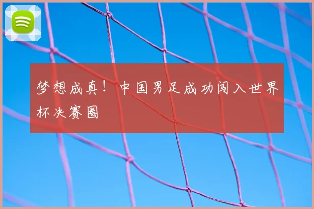 梦想成真！中国男足成功闯入世界杯决赛圈